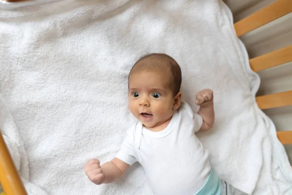 Newborn Baby Little Boy White Clothes Beautiful Portrait Toddler Big — Stock Photo, Image