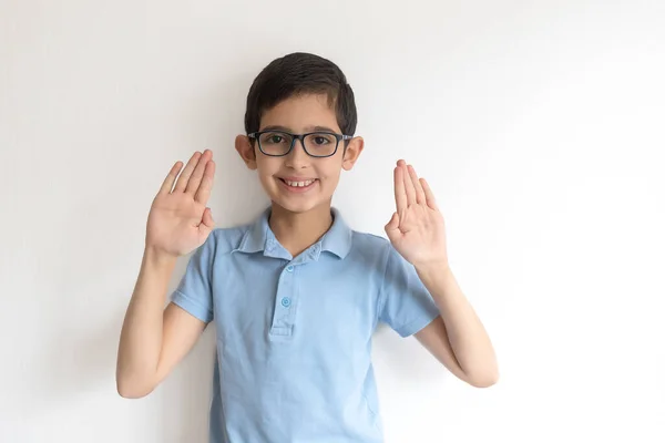 Ritratto Ragazzo Con Gli Occhiali Apprendimento Remoto Istruzione Distanza Covid — Foto Stock