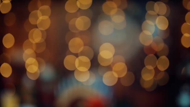Świąteczne Girlandy Światła Bokeh — Wideo stockowe