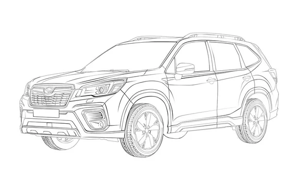 Forester Imagem Vetorial Carro Ilustração Auto Subaru — Vetor de Stock