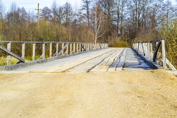 Viejo Puente Madera Sobre Río — Foto de Stock