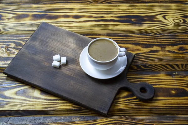 Coffee Milk Cookies Wooden Background Top View — Stock Photo, Image