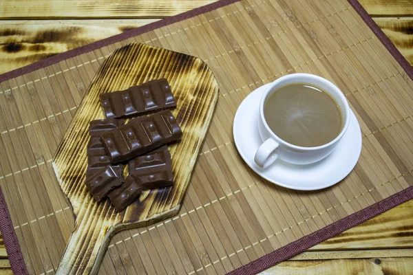 Kaffee Mit Chakolad Draufsicht Selektiver Fokus — Stockfoto