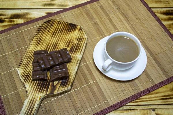 Kaffee Mit Chakolad Draufsicht Selektiver Fokus — Stockfoto