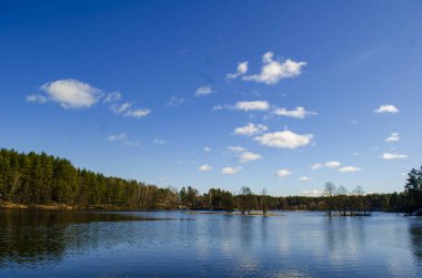 Yaz gölü manzarası