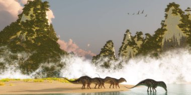 Amargasaurus dinozorlar Beach