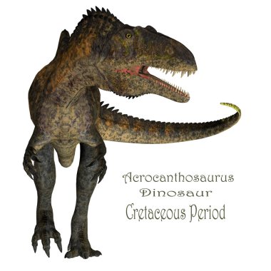 Acrocanthosaurus Dinosaur with Font clipart