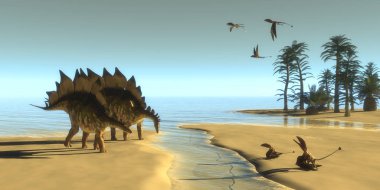 Stegosaurus dinozor sabah