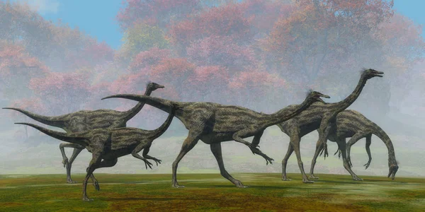 Dinozaur Gallimimus wchodzą dzień — Zdjęcie stockowe