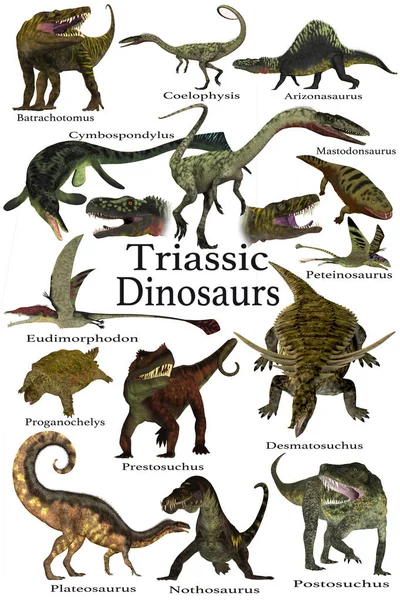 Trias dinosaurier samling — Stockfoto