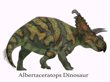 Albertaceratops dinozor kuyruk yazı tipi ile