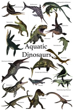 Suda yaşayan dinozorlar toplama