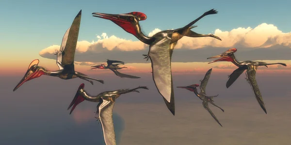 Pterodactylus Pterosaurios en vuelo — Foto de Stock