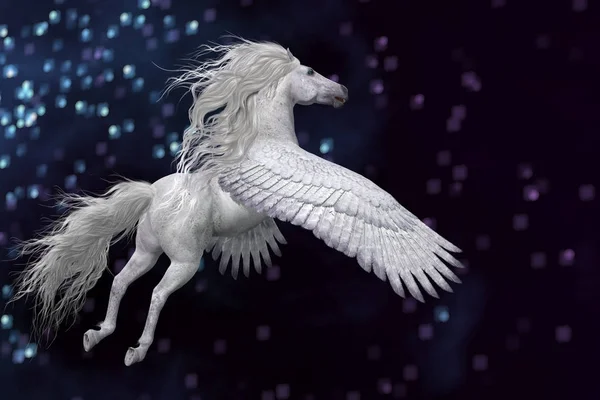 White Pegasus in Sky — Stock Photo, Image