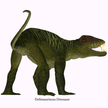 Doliosauriscus dinozor kuyruk yazı tipi ile