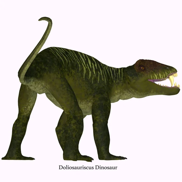 フォントと Doliosauriscus 恐竜の尻尾 — ストック写真