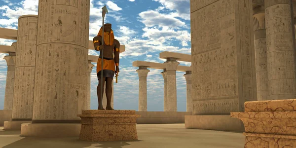 Egyptisk staty av Horus — Stockfoto