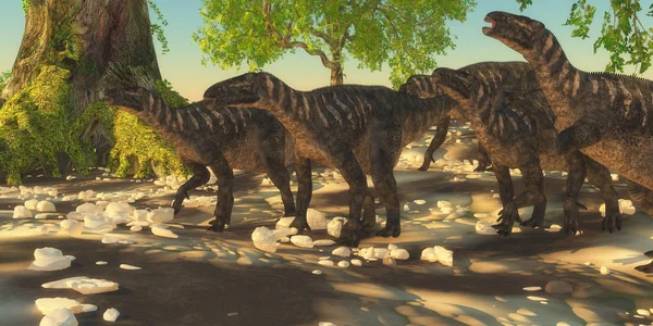Dinosauri Iguanodon preistorici — Foto Stock