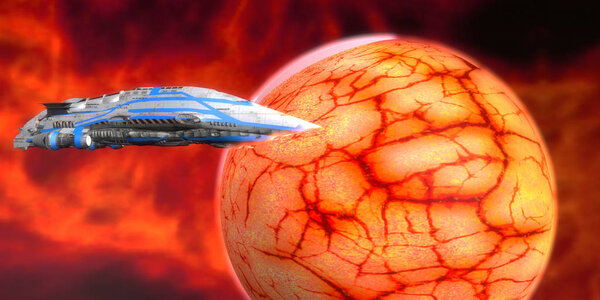 Battlecruiser and Red Planet