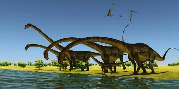 Dinosauri del Barosauro giurassico — Foto Stock