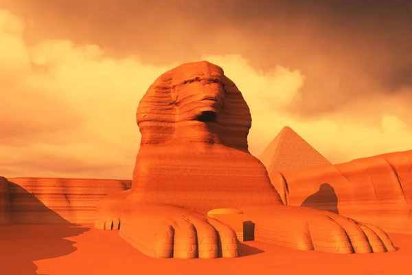 Posąg Sfinksa w Egipcie — Zdjęcie stockowe
