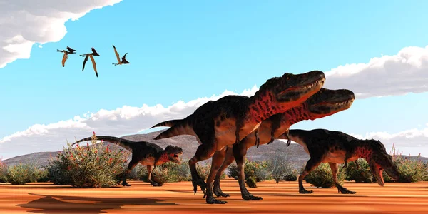 Tarbosauro Caccia ai dinosauri — Foto Stock