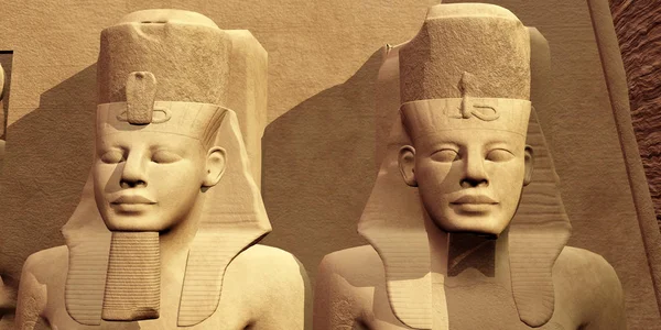 Nagy Ramszesz Építette Abu Simbel Templomkomplexumát Hogy Tisztelegjen Neki Feleségének — Stock Fotó