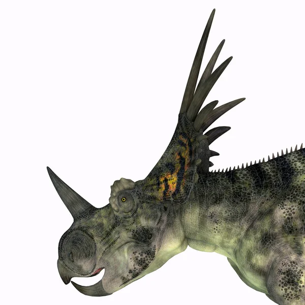 사우루스 Styracosaurus 백악기에 캐나다에서 살았던 초식성 공룡이다 — 스톡 사진