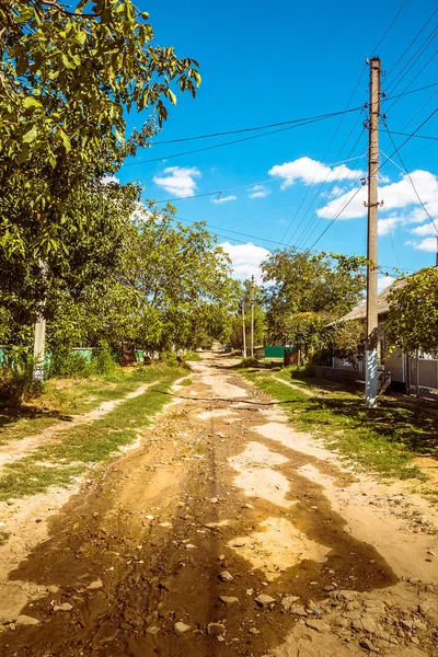 Een Unpawed Straat Een Afgelegen Oude Dorp Oost Europa — Stockfoto