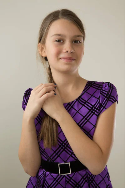 Girl in Purple Dress Royalty Free Stock Photos