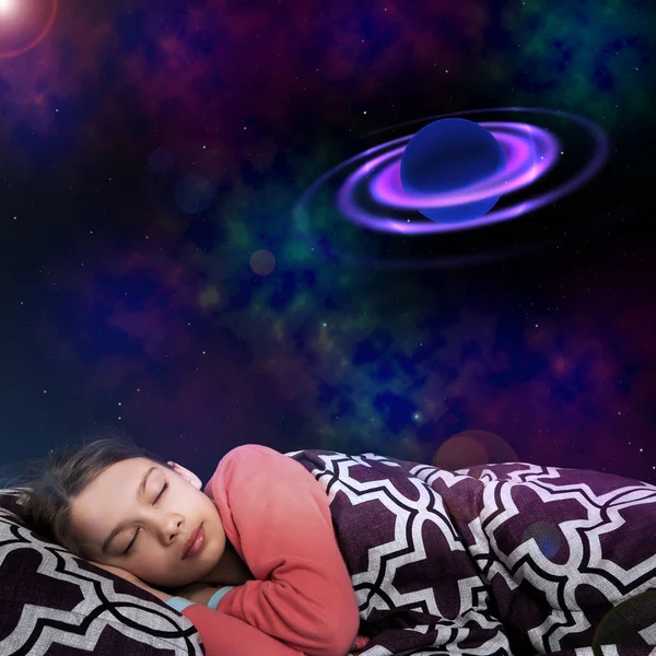 Girl space dream — Stock Photo, Image