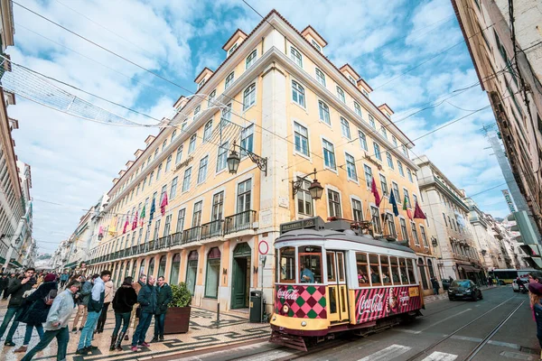 Lissabon Portugal Januari 2019 Vägkorsning Lissabons Historiska Centrum Portugal Den — Stockfoto