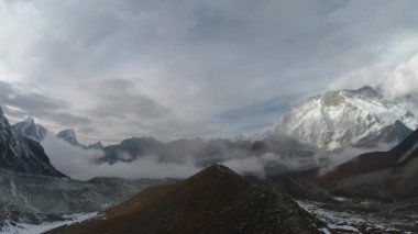 Lhotse ve Nuptse Dağları. Himalaya, Nepal.