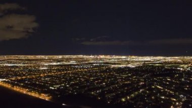 Gece vakti Las Vegas Skyline. Nevada, Usa. Hava Görünümü