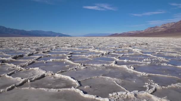 Badwater bekken op Zonnige Dag. Death Valley Nationaal Park. Californië, Usa — Stockvideo