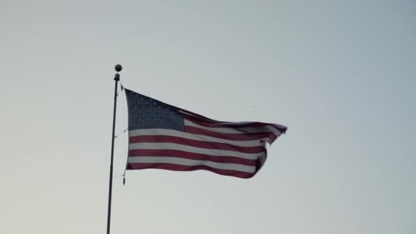 Bandera Americana. Moción lenta — Vídeo de stock