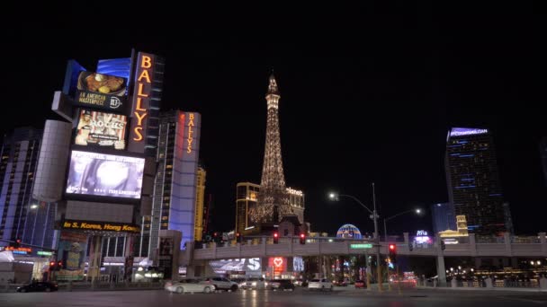 LAS VEGAS, EUA - 20 de dezembro de 2019: Las Vegas Strip at Night. Nevada, EUA — Vídeo de Stock