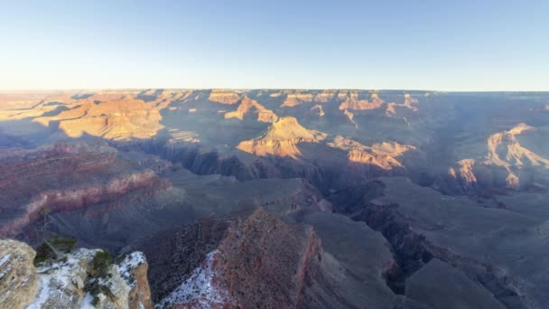 Grand Canyon vid soluppgången. Yavapai Point, södra kanten. Arizona, Usa — Stockvideo