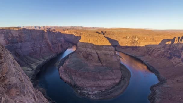 Horseshoe Bend on Sunny Morning. Colorado River Meander. Arizona, USA — Stock Video
