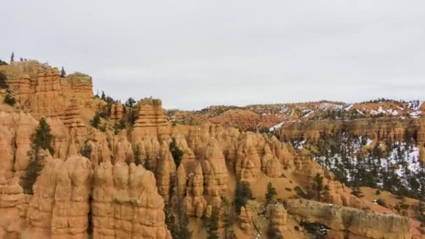 レッド・キャニオン。ディキシー国立の森。アメリカのユタ州。空中展望 — ストック動画