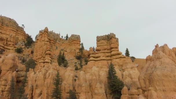 Czerwony Kanion w zimowy dzień. Narodowy Las Dixie. Utah, USA. Widok z powietrza — Wideo stockowe