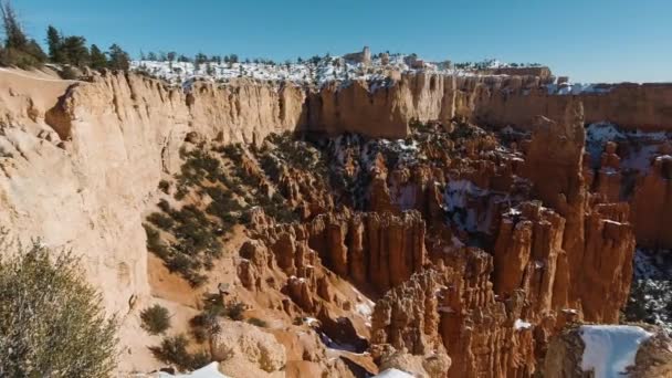 Vista de Paria. Bryce Canyon en invierno. Utah, Estados Unidos — Vídeo de stock