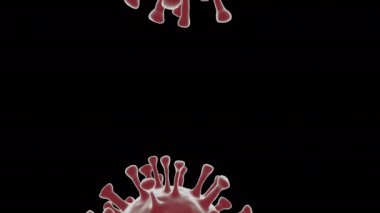 Kırmızı Dönen Coronavirus Covid-19 Parçacıkları