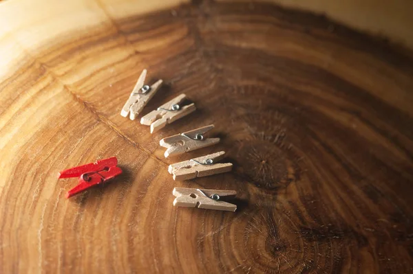 clothespins on wood