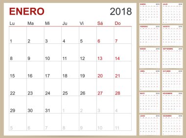 İspanyol takvim 2018