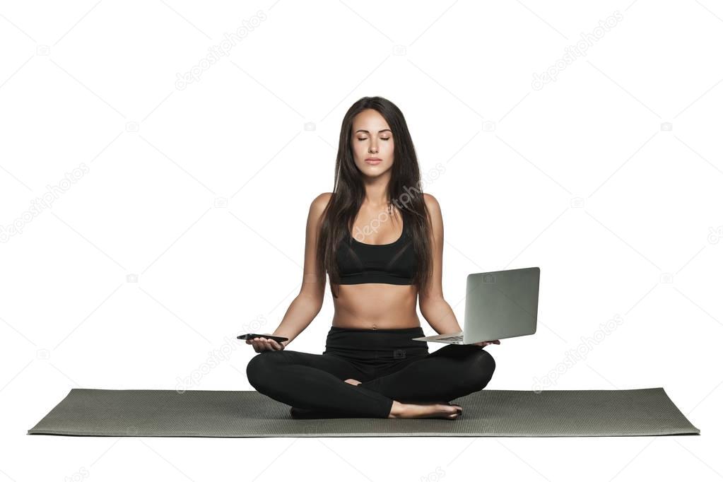 Busy woman finding her balance