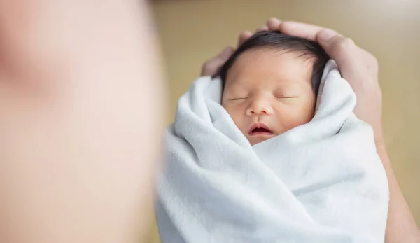 Potret Ayah Muda Asia Atau Ibu Dengan Bayi Yang Sehat Stok Foto Bebas Royalti