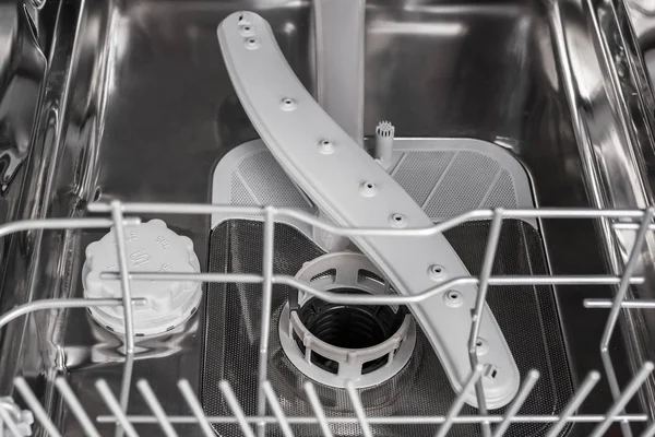 The dishwasher carriage. Dishwasher from the inside close up — Stock Photo, Image