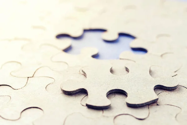 The missing piece of the puzzle. A piece of the puzzle is not inserted into its place. Completion of the absence of the concept of a puzzle for business