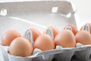 yumurta karton bir kutusunda paketlenmiş